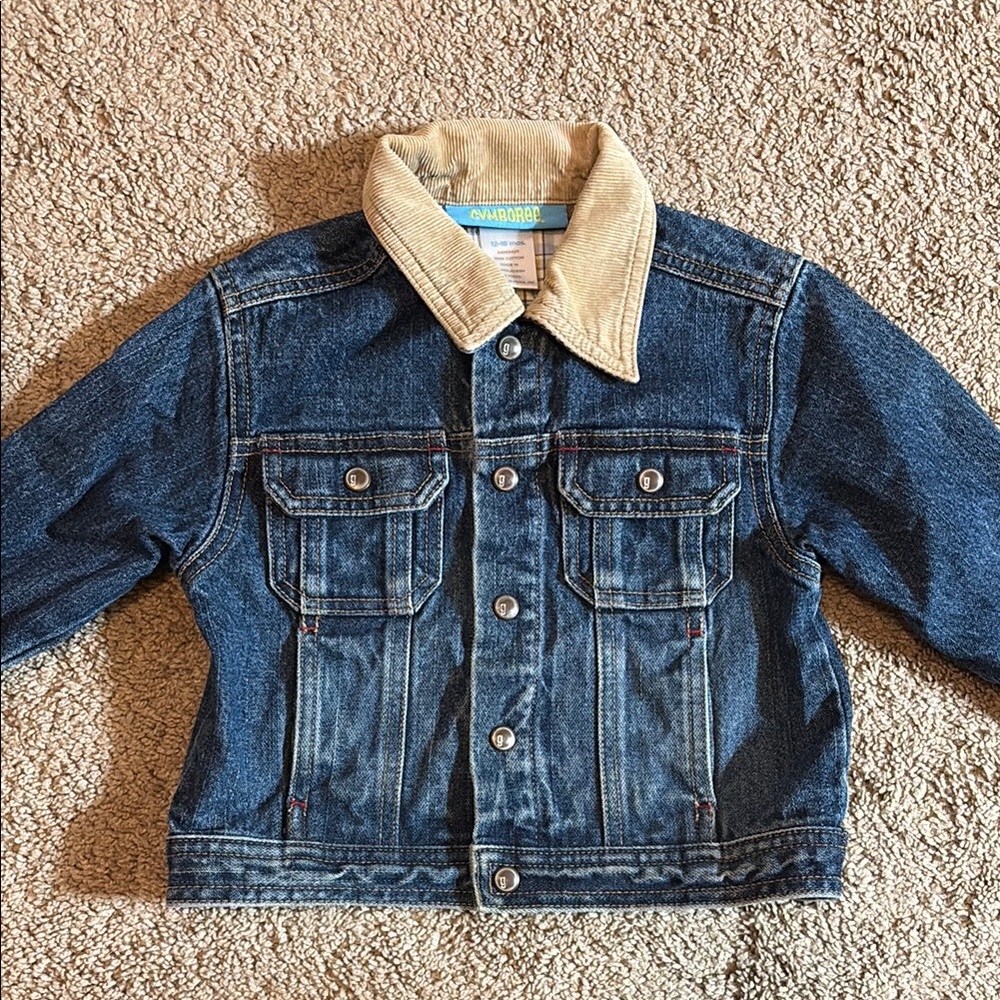 Kids Denim Jacket with Tan Collar
